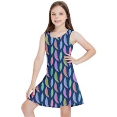 Watercolor Feathers Kids  Lightweight Sleeveless Dress by SychEva