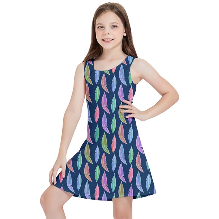 Watercolor Feathers Kids  Lightweight Sleeveless Dress