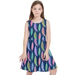 Watercolor Feathers Kids  Skater Dress by SychEva