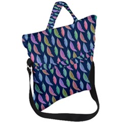 Watercolor Feathers Fold Over Handle Tote Bag by SychEva