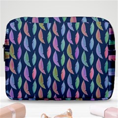 Watercolor Feathers Make Up Pouch (large) by SychEva