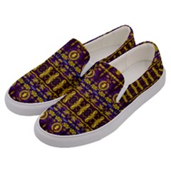 Fancy Ornate Pattern Mosaic Print Men s Canvas Slip Ons by dflcprintsclothing