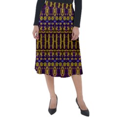 Fancy Ornate Pattern Mosaic Print Classic Velour Midi Skirt  by dflcprintsclothing