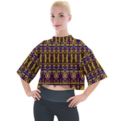 Fancy Ornate Pattern Mosaic Print Mock Neck Tee by dflcprintsclothing