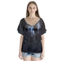 Mystic Moon Collection V-Neck Flutter Sleeve Top View1