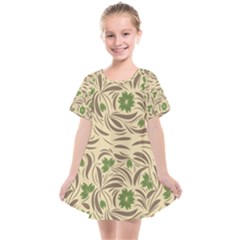 Folk Floral Pattern  Abstract Flowers Print  Seamless Pattern Kids  Smock Dress by Eskimos