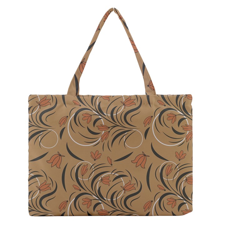 Folk floral pattern. Abstract flowers print. seamless pattern Zipper Medium Tote Bag