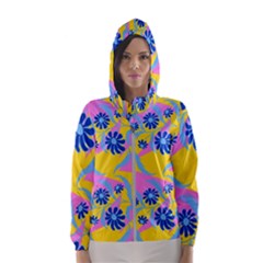 Folk Floral Pattern  Abstract Flowers Print  Seamless Pattern Women s Hooded Windbreaker by Eskimos