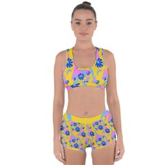 Folk Floral Pattern  Abstract Flowers Print  Seamless Pattern Racerback Boyleg Bikini Set by Eskimos