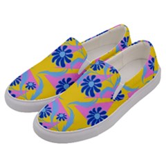 Folk Floral Pattern  Abstract Flowers Print  Seamless Pattern Men s Canvas Slip Ons by Eskimos