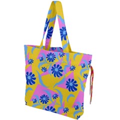 Folk Floral Pattern  Abstract Flowers Print  Seamless Pattern Drawstring Tote Bag by Eskimos