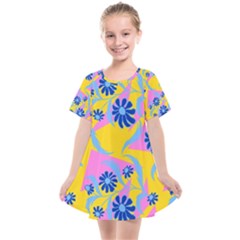 Folk Floral Pattern  Abstract Flowers Print  Seamless Pattern Kids  Smock Dress by Eskimos