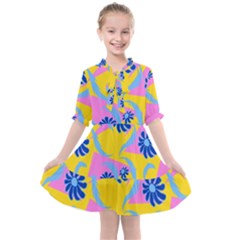 Folk Floral Pattern  Abstract Flowers Print  Seamless Pattern Kids  All Frills Chiffon Dress