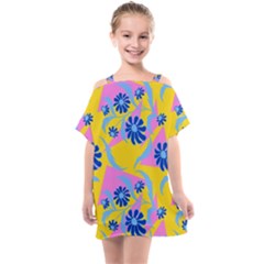 Folk Floral Pattern  Abstract Flowers Print  Seamless Pattern Kids  One Piece Chiffon Dress by Eskimos