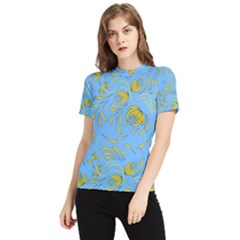 Folk Floral Pattern  Abstract Flowers Print  Seamless Pattern Women s Short Sleeve Rash Guard by Eskimos