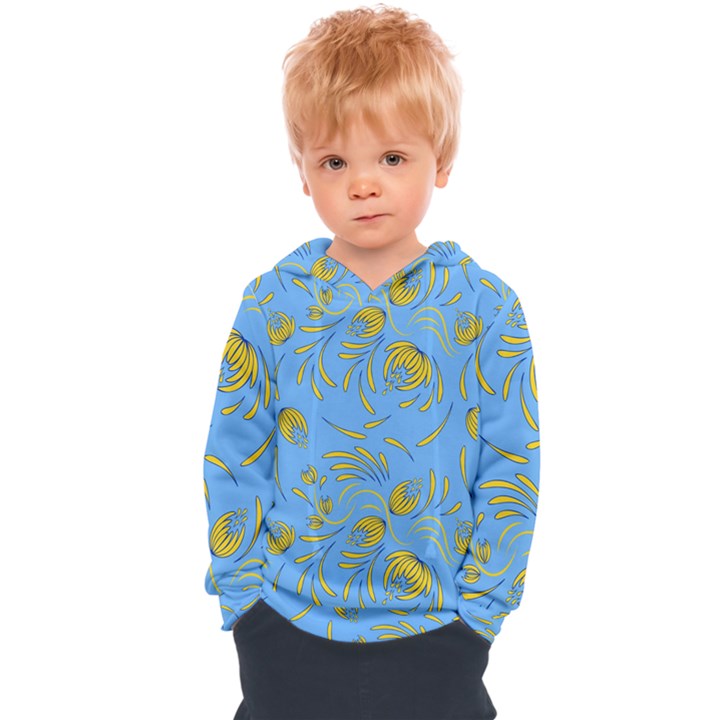 Folk floral pattern. Abstract flowers print. seamless pattern Kids  Overhead Hoodie