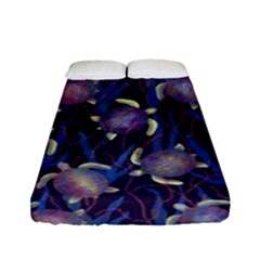 Turtles Swim In The Water Among The Plants Fitted Sheet (full/ Double Size) by SychEva