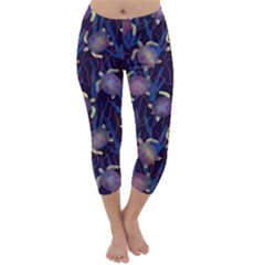 Turtles Swim In The Water Among The Plants Capri Winter Leggings  by SychEva