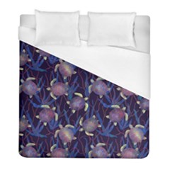 Turtles Swim In The Water Among The Plants Duvet Cover (full/ Double Size) by SychEva