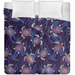 Turtles Swim In The Water Among The Plants Duvet Cover Double Side (king Size) by SychEva