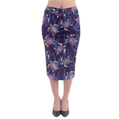 Turtles Swim In The Water Among The Plants Midi Pencil Skirt by SychEva