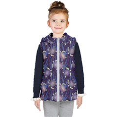 Turtles Swim In The Water Among The Plants Kids  Hooded Puffer Vest by SychEva