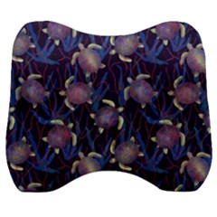 Turtles Swim In The Water Among The Plants Velour Head Support Cushion by SychEva