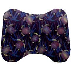 Turtles Swim In The Water Among The Plants Head Support Cushion by SychEva