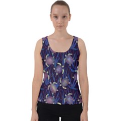 Turtles Swim In The Water Among The Plants Velvet Tank Top by SychEva