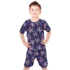 Turtles Swim In The Water Among The Plants Kids  Tee And Shorts Set by SychEva