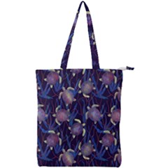 Turtles Swim In The Water Among The Plants Double Zip Up Tote Bag by SychEva