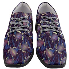 Turtles Swim In The Water Among The Plants Women Heeled Oxford Shoes by SychEva