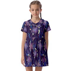 Turtles Swim In The Water Among The Plants Kids  Asymmetric Collar Dress by SychEva