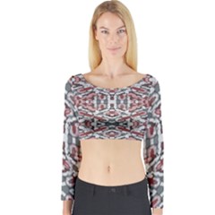 Multicolored Intricate Geometric Pattern Long Sleeve Crop Top by dflcprintsclothing