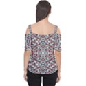 Multicolored Intricate Geometric Pattern Cutout Shoulder Tee View2