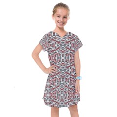 Multicolored Intricate Geometric Pattern Kids  Drop Waist Dress by dflcprintsclothing