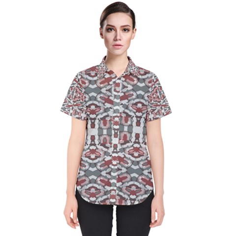 Multicolored Intricate Geometric Pattern Women s Short Sleeve Shirt by dflcprintsclothing