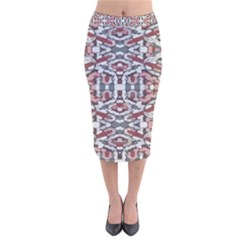 Multicolored Intricate Geometric Pattern Velvet Midi Pencil Skirt by dflcprintsclothing