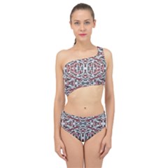 Multicolored Intricate Geometric Pattern Spliced Up Two Piece Swimsuit by dflcprintsclothing