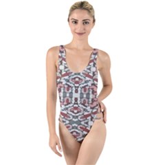 Multicolored Intricate Geometric Pattern High Leg Strappy Swimsuit by dflcprintsclothing