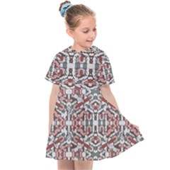 Multicolored Intricate Geometric Pattern Kids  Sailor Dress by dflcprintsclothing