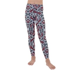 Multicolored Intricate Geometric Pattern Kids  Lightweight Velour Leggings by dflcprintsclothing