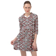 Multicolored Intricate Geometric Pattern Mini Skater Shirt Dress by dflcprintsclothing