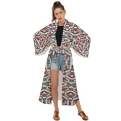 Multicolored Intricate Geometric Pattern Maxi Kimono by dflcprintsclothing