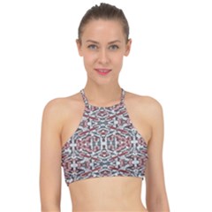 Multicolored Intricate Geometric Pattern Racer Front Bikini Top by dflcprintsclothing