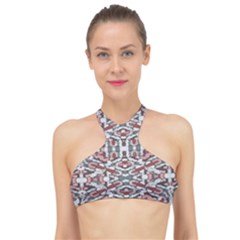 Multicolored Intricate Geometric Pattern High Neck Bikini Top by dflcprintsclothing