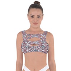 Multicolored Intricate Geometric Pattern Bandaged Up Bikini Top by dflcprintsclothing