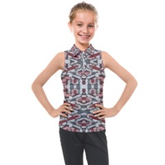 Multicolored Intricate Geometric Pattern Kids  Sleeveless Polo Tee