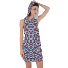 Multicolored Intricate Geometric Pattern Racer Back Hoodie Dress by dflcprintsclothing