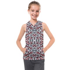 Multicolored Intricate Geometric Pattern Kids  Sleeveless Hoodie by dflcprintsclothing